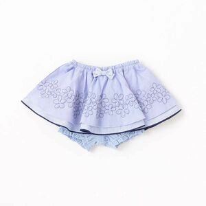 【美品】ANNA SUI mini 花刺しゅう スカート カバーパンツ サックス