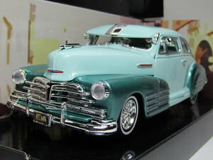 Chevy Aerosedan Fleetline 1/24 シェビー フリートライン 1948 Lowrider チカ―ノ Tatto MOTOR MAX GET LOW V8 ギャングスター Hiphop 