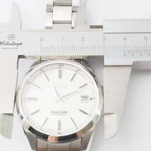 【希少品】グランドセイコーメカニカル SBGR055 9S65-00C0 A4 SEIKO Grand Seiko GS デイト 自動巻シルバー 裏スケ 男性腕時計[3N0070-ZB4_画像7