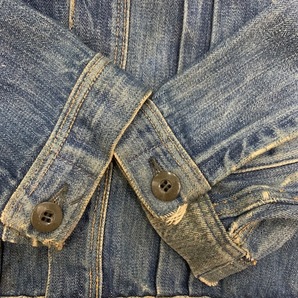 激レア ビッグサイズ 40s モンゴメリーワード101 針刺しバックル デニムジャケット ビンテージ 1940S MONTGOMERY WARD DENIM JKT 2nd TYPEの画像4