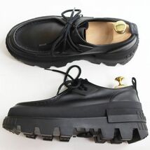 極美品●MONCLER モンクレール MONLOAFERS チャンキーソール レザーローファー/チロリアンシューズ ブラック 40 イタリア製 メンズ_画像3