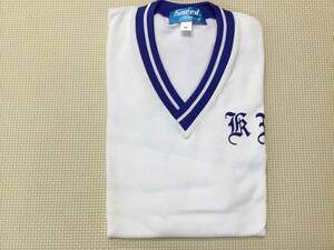 SS-HVB3L new goods [ Kashiwa . city .. under north junior high school ] short sleeves sport wear size 3L/ white × blue /Sneed Sanwa/ gym uniform / motion put on / junior high school student / large size 