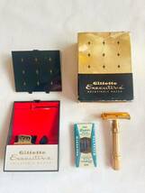 【美品】『Gillette ジレット Executive』ヴィンテージ 両刃カミソリ T字 剃刀 ゴールド アメリカ製 USA製 箱付きデッドストック　未使用品_画像2