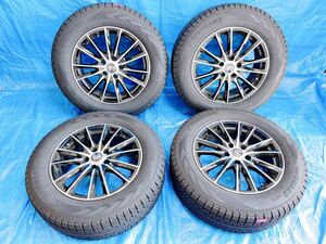 美品　バリ溝225/65R17スタッドレス4本セット　溝9mm以上　PCD114.3x5H 17x7j ハブ径73mm 参考装着車種ハリアー　RAV4 CX8 アルファード