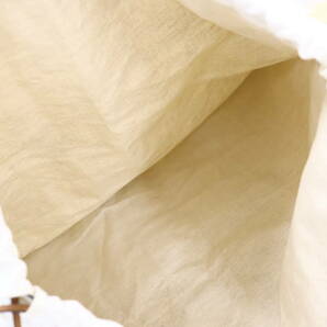 【送料無料】美品 LOEWE ロエベ コットン フリル 巾着バッグ 刺繍 エンブロイダリー 22-8007の画像6