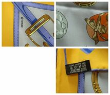 【送料無料】 HERMES 美品　エルメス　カレ70　JOCKEY　騎手　オレンジ　シルク　スカーフ 21-2548_画像10