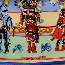 【送料無料】美品 HERMES エルメス カレ90 カチナ kachina 民族柄 大判ショール シルクスカーフ 22-8209_画像7