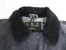 イングランド製　Barbour バブアー　ワックスコットンジャケット　サイズ12 ネイビー_画像7