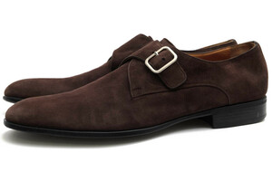 MORESCHI モレスキー ビジネスシューズ 39170 Kobe Soft Suede Monk Strap Shoes 牛革 モンクストラップ マッケイ製法 レザーソール