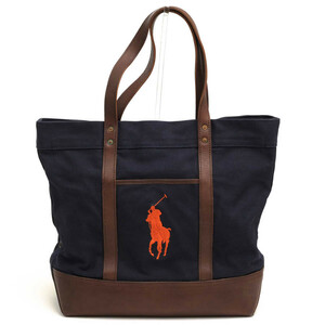 POLO RALPH LAUREN ポロ ラルフローレン トートバッグ 4055129 Elevated Big Pony Zip Tote 牛革 ビッグポニー 肩掛け ワンショルダーバッ