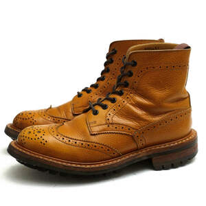 Tricker's トリッカーズ レースアップブーツ L5411 カーフ 牛革 メダリオン カントリーブーツ ウイングチップ ウイングチップ グッドイヤ