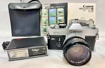 キャノン カメラ Canon FT　５０ｍｍ レンズ 1:1.4 S.S.C　Soligor MK-8 フラッシュストロボ　説明書付き　動作未確認_画像1