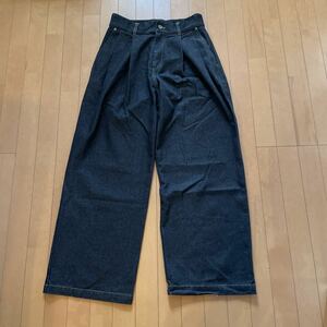 超美品 リメール remer 完売 デニム ジーンズ loose stylish double tuck wide denim PT サイズL ♪ WYM