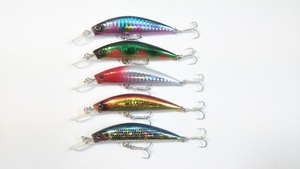 ヘビーミノー シンキング 70mm 16g 5色セット 多彩な魚種に対応 オールマイティー 青物 マゴチ ヒラメ シーバス 本流トラウト カンパチ