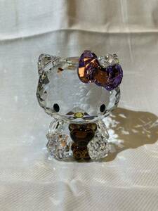 【未使用】スワロフスキー SWAROVSKI 置物 クリスタル hello kitty レア 箱付き 1円 猫 熊 1096879