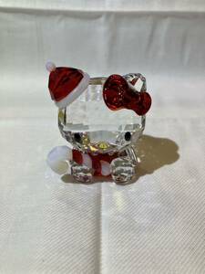 【未使用】スワロフスキー SWAROVSKI 置物 クリスタル hello kitty レア 箱付き クリスマス サンタ サンタクロース 1142935