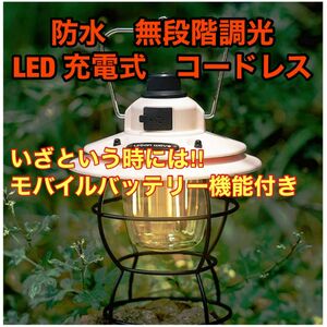 レトロ　LEDランタン　ホワイト　キャンプ　ライト　屋外照明　モバイルバッテリー　災害　軽量