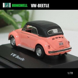 1/72VW-ビートル/(ピンク/ブラックトップ）/VW-BEETLE/HONGWELL/ダイキャストミニカーの画像2