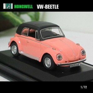 1/72VW-ビートル/(ピンク/ブラックトップ）/VW-BEETLE/HONGWELL/ダイキャストミニカーの画像3