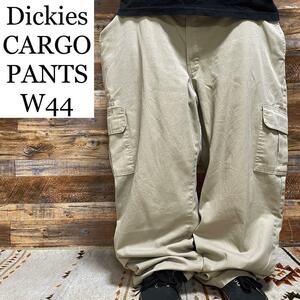 Dickies ディッキーズ w44 カーゴパンツ ワークパンツ 古着 オーバーサイズ 極太 ベージュ サンドカーキ オーバーサイズ ディッキース