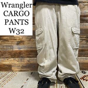 Wrnagler ラングラー カーゴパンツ ワークパンツ メンズ 古着 w32 オーバーサイズ アイボリー