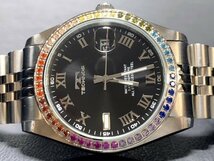 新品 腕時計 正規品 TECHNOS テクノス クオーツ アナログ腕時計 ステンレス 3気圧防水 カレンダー シルバー ブラック メンズ プレゼント_画像6