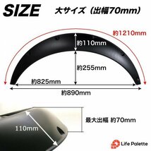 汎用 70mm オーバーフェンダー 4枚 スズキ アルトラパン HE33S HE22S HE21S MRワゴン MF33S MF22S MF21S 軽自動車 ミニワゴン セダン 人気_画像2