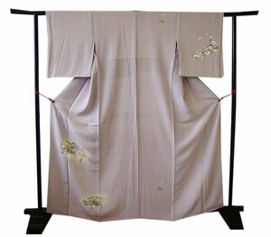 時代屋 美品！裄64.4ｃｍ 縮緬地 上品 附下げ 訪問着 正絹 仕立上り 袷 150ｃｍ～156ｃｍ HH1057