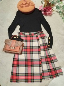 ◆送料無料◆ BLARNEY ヴィンテージ アイルランド製 キルトスカート サイズM～L位　USED 