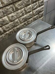 【愛知県】アルミ片手鍋　直径15cm 高さ7cm 2個セット販売　中古厨房　鍋