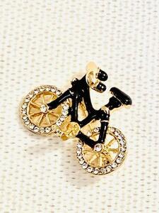  pretty black bike rhinestone brooch 