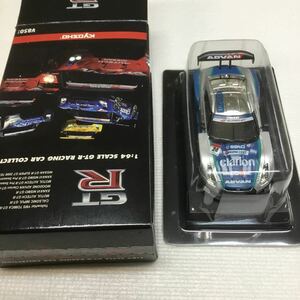 o16-102★Kyosho 1/64 GT-R WOODONE ADVAN Clarion GT-R 