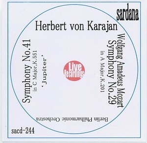 カラヤン：モーツァルト・交響曲第4１番「ジュピター」第29番、ベルリン・フィル。