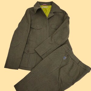 Paul Smith / ポールスミス レディース ウール混 スーツセットアップ ジャケット パンツ ブラウン系 Mサイズ相当 秋冬服 I-3042