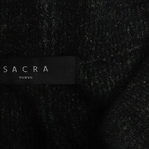 SACRA / サクラ レディース イージーワイド クロップドパンツ かわいい シルク×ウール ダークグレー 38サイズ I-3086_画像6