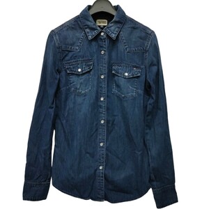 HILFIGER DENIM / ヒルフィガーデニム レディース 長袖 デニムシャツ インディゴ XSサイズ(大きめ） I-3137