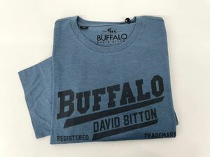 新品■BUFFALO バッファロー メンズ 半袖シャツ Tシャツ L ブルー ロゴ 