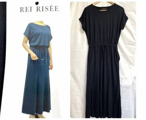 新品■REI RISEE レイリーゼ レディース ワンピース XL ギャザースカート ネイビー ゆったり オールインワン 大きいサイズ