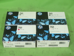 [A18209] * free shipping HP ink cartridge 761 400ml *4 color set M/Y/G/DG original * box pain * expiration of a term * Designjet T7100 etc. for 