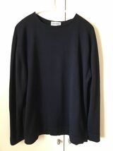 JOHN SMEDLEY ジョンスメドレー ニット　ボートネック　バスクシャツ　シーアイランドコットン24G L 紺　ネイビー　ミッドナイト_画像1