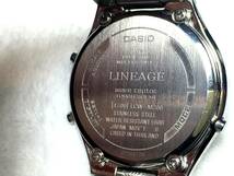 CASIO LINEAGE LCW-M200 電波 ソーラー 黒 銀 電池弱? ジャンク 中古 難 メンズ クォーツ デジタル デジアナ 腕時計 ウェーブセプター 部品_画像5