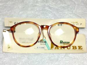 デッドストック Seven OPT セル ボストン 眼鏡 DANUBE D605 ブラウン デミ 48 ビンテージ 未使用 フレーム 昭和 レトロ