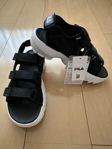 【未使用】FILA DISRUPTOR SD ディスラプター　サンダル　ストリート　BTS着用モデル　スニーカー　厚底　24㎝　黒