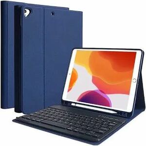 COO iPad 第9/8/7世代 キーボード ケース 10.2インチ [2021/2020/2019] [ペンシルホルダー付き] Bluetooth キーボードカバー ブルーA20