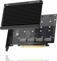 EZDIY-FAB Quad M.2 PCIe 4.0/3.0 X16 拡張カード、ヒートシンク付き, PCI-Express X4対応, Intel プラットフォームの RAID-on-CPU (VROC) _画像1