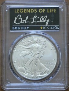 2023 アメリカ イーグル銀貨 PCGS MS70 First Strike Legends of Life Bob Lilly Singed