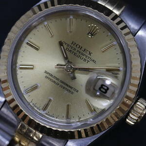 ロレックス デイトジャスト デイト 自動巻き 腕時計 Ref.69173 Cal.2135 レディース SS × YG 純正ブレス ROLEX