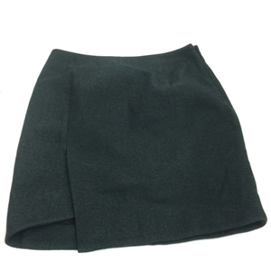 アディアム サイズ 4 ウール混 スカート サイドハーフジップ ボトムス グリーン×ブラック系 緑×黒系 ADEAM