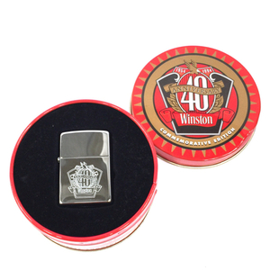 ジッポー オイルライター 喫煙具 ウィンストン Winston 40周年記念 SV金具 約5.5×3.8cm 缶ケース 付属 ZIPPO