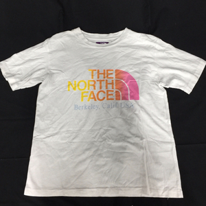 ザノースフェイス サイズS 半袖 Ｔシャツ ホワイト プリント グラデーション コットン THE NORTH FACE